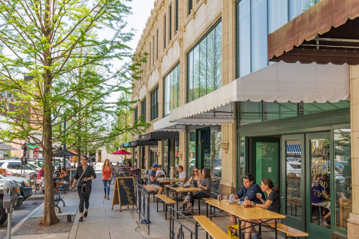 outdoor dining in downtown asheville, nc